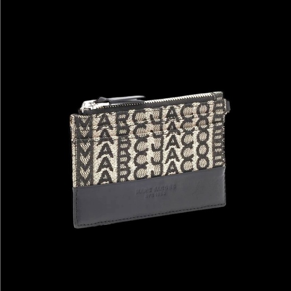 Marc Jacobs The Top Zip Wristlet Canvas Leather Wallet - Picture 7 of 8